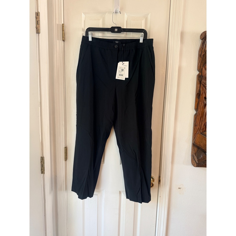 Theory Taper Crop‎ Black New Tailor 2 Trousers Pants Women's Size Large